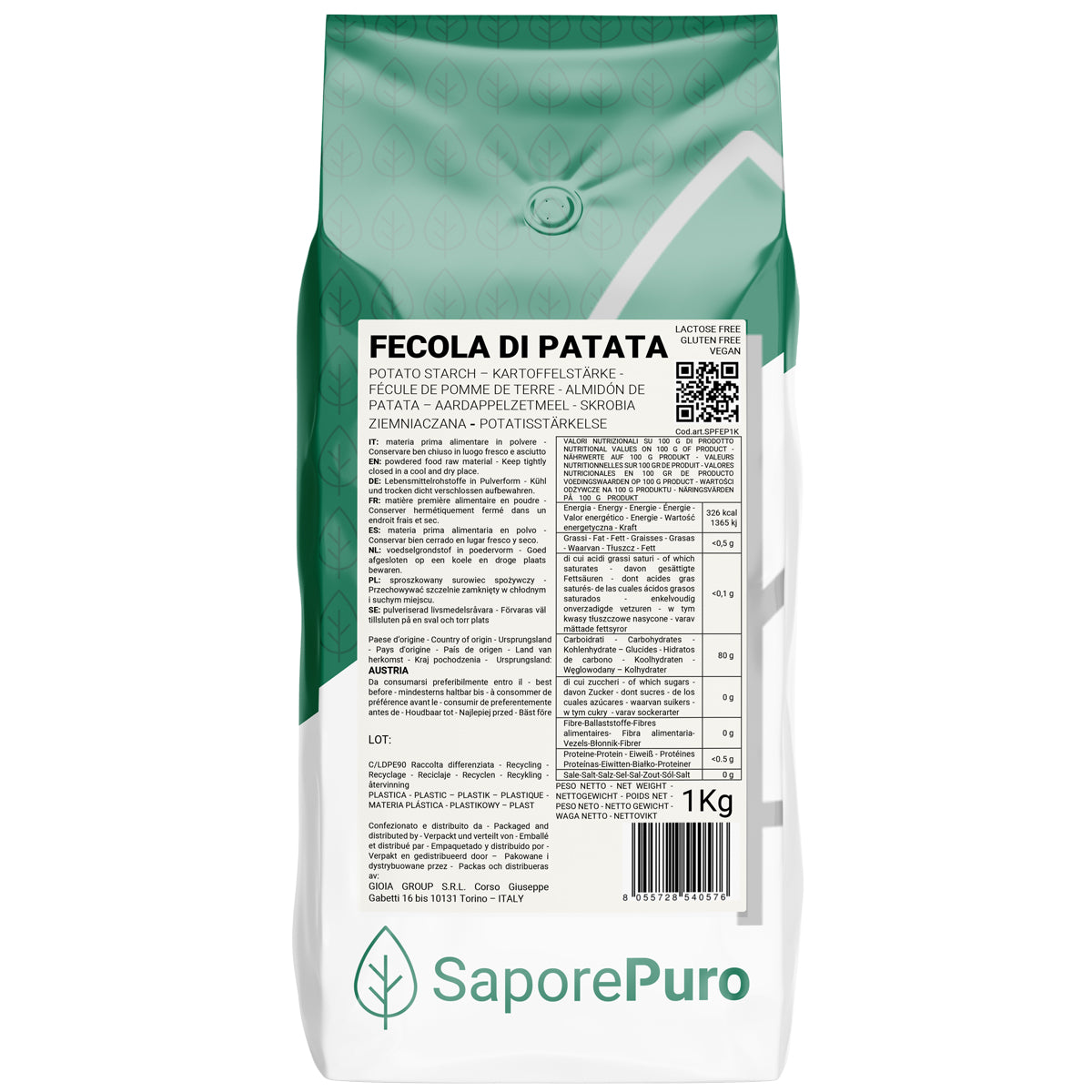 Fecola di Patate - 1kg - Origine Austria - Confezionato in Italia